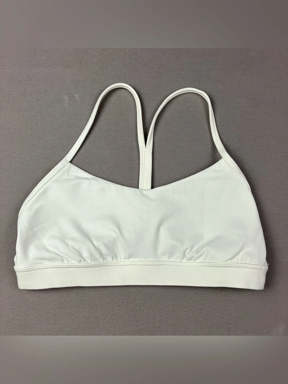 Lululemon Flow Y Women’s Sports Bra Size 10 White / Light Off White Color